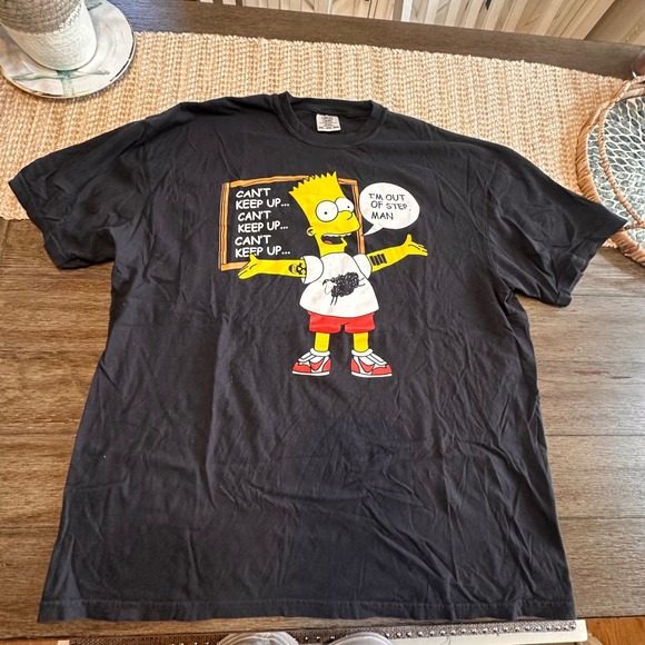 Comfort Colors Other - The Simpsons‎ Bart T Shirt Out of Step Man Comfort Colors 2XL Black Cartoon